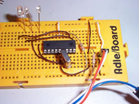 Circuito de prueba en protoboard 